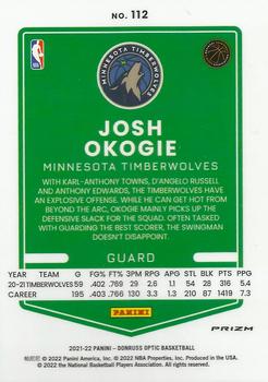 2021-22 Donruss Optic - Purple #112 Josh Okogie Back