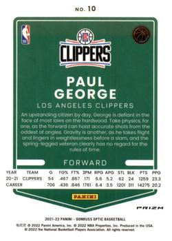 2021-22 Donruss Optic - Red Wave #10 Paul George Back