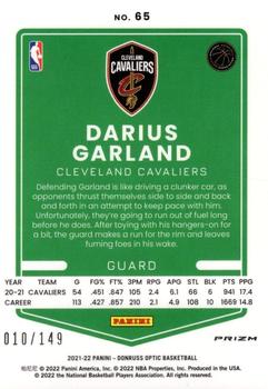 2021-22 Donruss Optic - Lime Green #65 Darius Garland Back