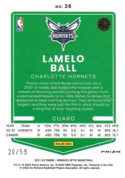 2021-22 Donruss Optic - Blue #26 LaMelo Ball Back