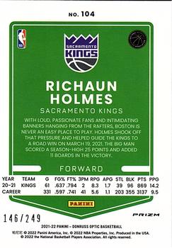 2021-22 Donruss Optic - Premium Box Set #104 Richaun Holmes Back