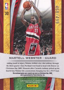 2009-10 Panini Season Update - Christmas Cards Materials #30 Martell Webster Back