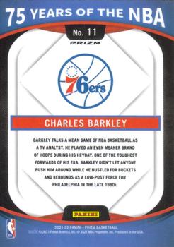 2021-22 Donruss Optic - 75 Years of the NBA (Panini Prizm) #11 Charles Barkley Back