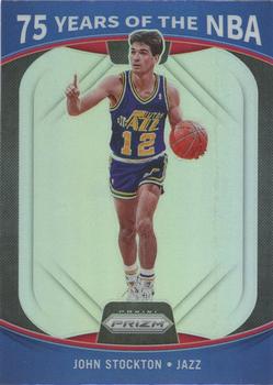 2021-22 Donruss Optic - 75 Years of the NBA (Panini Prizm) #13 John Stockton Front