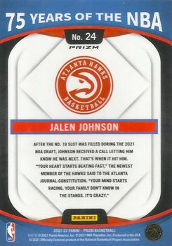 2021-22 Donruss Optic - 75 Years of the NBA (Panini Prizm) #24 Jalen Johnson Back