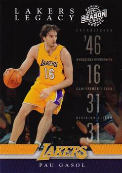 2009-10 Panini Season Update - Lakers Legacy #4 Pau Gasol Front