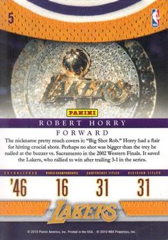 2009-10 Panini Season Update - Lakers Legacy #5 Robert Horry Back