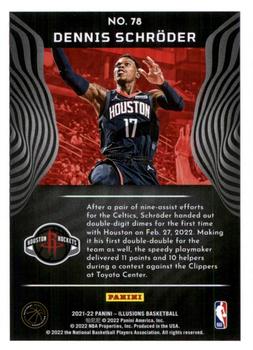 2021-22 Panini Illusions - Red #78 Dennis Schroder Back