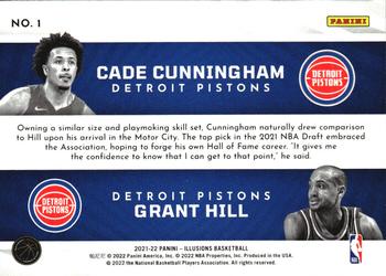 2021-22 Panini Illusions - Rookie Reflections #1 Cade Cunningham / Grant Hill Back