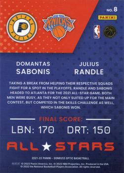 2021-22 Donruss Optic - All-Stars #8 Domantas Sabonis / Julius Randle Back