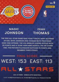 2021-22 Donruss Optic - All-Stars #9 Isiah Thomas / Magic Johnson Back