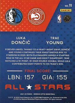 2021-22 Donruss Optic - All-Stars #11 Luka Doncic / Trae Young Back