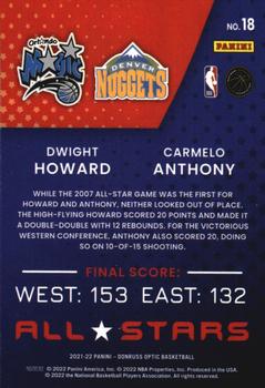 2021-22 Donruss Optic - All-Stars #18 Carmelo Anthony / Dwight Howard Back
