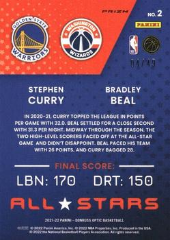 2021-22 Donruss Optic - All-Stars Blue #2 Bradley Beal / Stephen Curry Back
