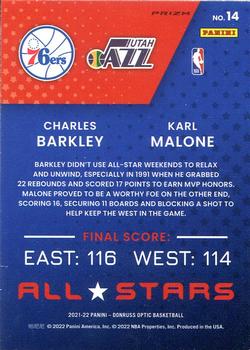 2021-22 Donruss Optic - All-Stars Blue Pulsar #14 Charles Barkley / Karl Malone Back
