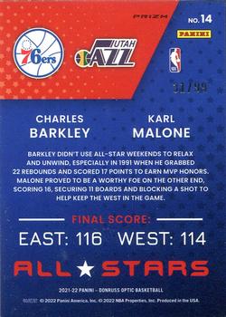 2021-22 Donruss Optic - All-Stars Red #14 Charles Barkley / Karl Malone Back