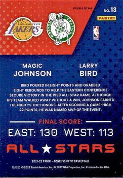 2021-22 Donruss Optic - All-Stars Red Pulsar #13 Larry Bird / Magic Johnson Back