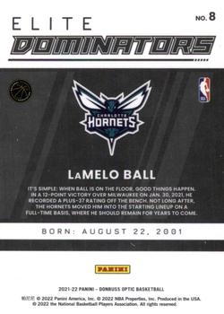 2021-22 Donruss Optic - Elite Dominators #8 LaMelo Ball Back