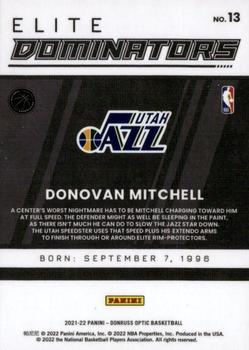 2021-22 Donruss Optic - Elite Dominators #13 Donovan Mitchell Back