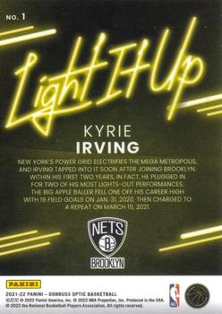 2021-22 Donruss Optic - Light It Up #1 Kyrie Irving Back