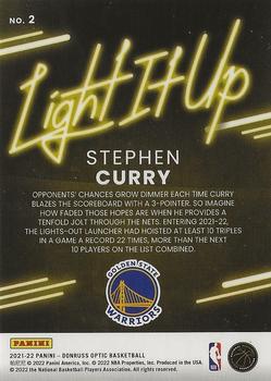 2021-22 Donruss Optic - Light It Up #2 Stephen Curry Back