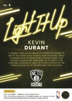 2021-22 Donruss Optic - Light It Up #4 Kevin Durant Back