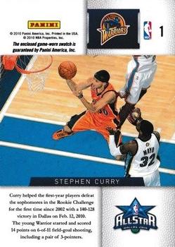 2009-10 Panini Season Update - Rookie Challenge Jerseys #1 Stephen Curry Back