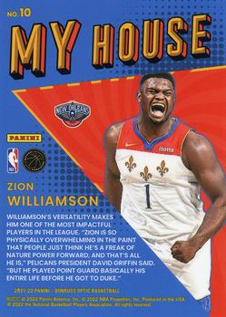 2021-22 Donruss Optic - My House #10 Zion Williamson Back