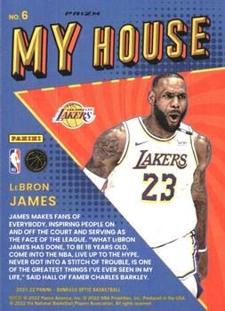 2021-22 Donruss Optic - My House Purple #6 LeBron James Back