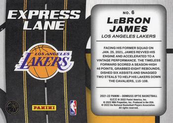 2021-22 Donruss Optic - Express Lane #6 LeBron James Back