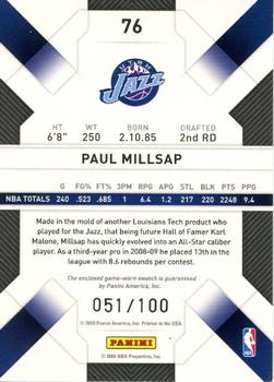 2009-10 Panini Threads - Jerseys #76 Paul Millsap Back