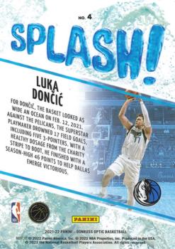 2021-22 Donruss Optic - Splash! #4 Luka Doncic Back