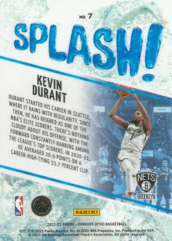 2021-22 Donruss Optic - Splash! #7 Kevin Durant Back
