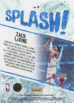 2021-22 Donruss Optic - Splash! #8 Zach LaVine Back