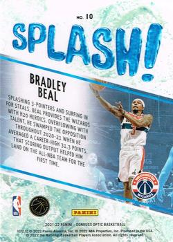 2021-22 Donruss Optic - Splash! #10 Bradley Beal Back