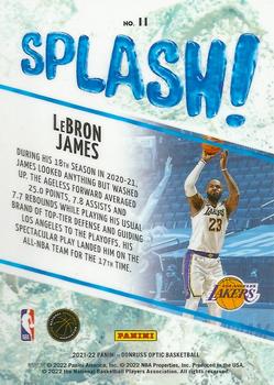 2021-22 Donruss Optic - Splash! #11 LeBron James Back