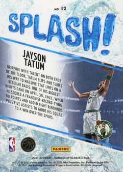 2021-22 Donruss Optic - Splash! #12 Jayson Tatum Back