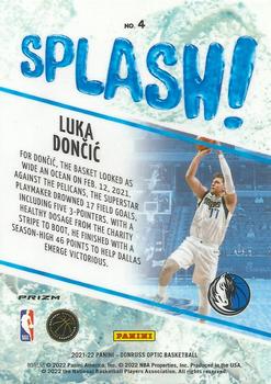 2021-22 Donruss Optic - Splash! Holo #4 Luka Doncic Back