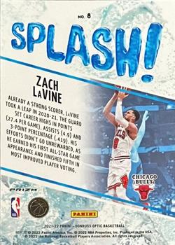 2021-22 Donruss Optic - Splash! Holo #8 Zach LaVine Back