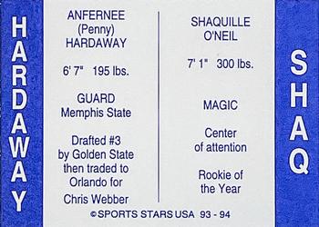 1993 Sport Stars USA Top Draft Picks (unlicensed) #NNO Anfernee Hardaway / Shaquille O'Neal Back