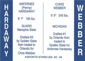 1993 Sport Stars USA Top Draft Picks (unlicensed) #NNO Anfernee Hardaway / Chris Webber Back