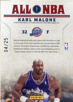 2009-10 Playoff National Treasures - All NBA #1 Karl Malone Back