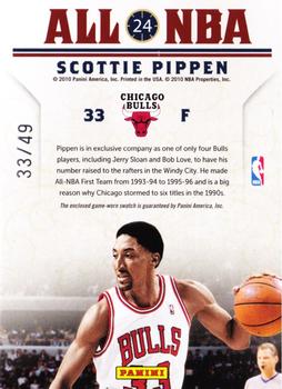 2009-10 Playoff National Treasures - All NBA Materials #24 Scottie Pippen Back