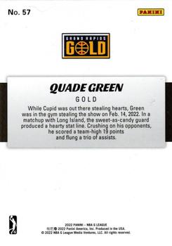 2021-22 Panini NBA G League Box Set #57 Quade Green Back