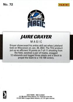 2021-22 Panini NBA G League Box Set #72 Jaire Grayer Back