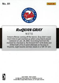 2021-22 Panini NBA G League Box Set #81 RaiQuan Gray Back