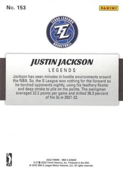 2021-22 Panini NBA G League Box Set #153 Justin Jackson Back