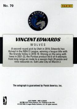 2021-22 Panini NBA G League Box Set - Autographs #70 Vincent Edwards Back