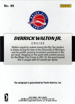 2021-22 Panini NBA G League Box Set - Autographs #99 Derrick Walton Jr. Back