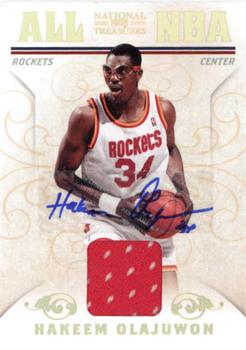 2009-10 Playoff National Treasures - All NBA Materials Signatures #11 Hakeem Olajuwon Front